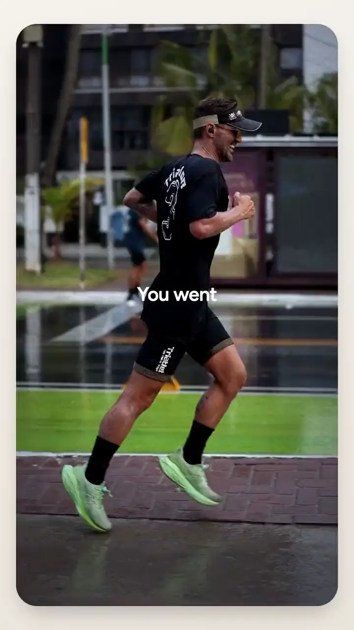 Advert: a runner training in the rain